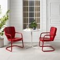 thumbnail image 3 of Crosley Furniture Ridgeland 3 Piece Metal Outdoor Bistro Set in Bright Red Gloss, 3 of 8