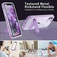 thumbnail image 2 of Design for iPhone 11 Case with Stand, Cases for iPhone 11, Slim Shockproof Bumper Metal Kickstand Cover Shockproof Hard Protective Phone Case for Apple iPhone 11 6.1", Purple, 2 of 8