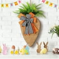 thumbnail image 6 of Cadancy Easter Spring Decor for Home Burlap Carrot with Plaid Bows Wall Hanging, Rustic Farmhouse Carrots Wreath Ornament, Outdoor Indoor Front Door Window Decorations, 6 of 8