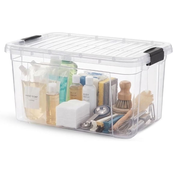 Superio Clear Storage Box with Lid, 11 Quart Plastic Container Bins for Organizing, Stackable Crates, BPA Free, Non Toxic, Odor Free, Organizers for Home, Office, School, and Dorm, 1 Pack