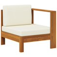 thumbnail image 1 of Sofá vidaXL de madera de acacia maciza de color blanco crema medio con reposabrazos, 1 of 9