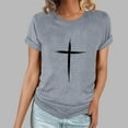 thumbnail image 1 of Fiudx Liquidación de Ahorros de Verano Camiseta Informal de Manga Corta con Cuello Redondo Estampada para Mujer, 1 of 4