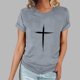 thumbnail image 2 of Camiseta Casual de Manga Corta de Cuello Redondo Impresa para las Mujeres, 95% Poliéster 5% Spandex Vintage Top Ligero para Diario, Fiesta Y Primavera Verano, 2 of 4