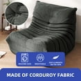 thumbnail image 4 of ModFusion 38" Lazy Floor Sofa Chair with Chenille Fabric, Comfy Sponge Lounge Seat, Grey, 4 of 7