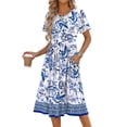 thumbnail image 3 of Fantaslook Summer Short Sleeve Midi Dresses for Women Casual Floral T Shirt Dresses Flowy Beach Sundress with Pockets, 3 of 8