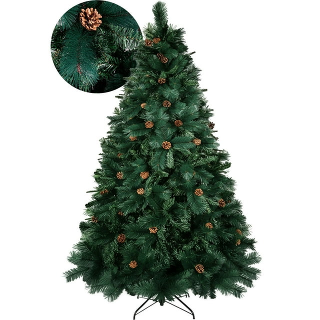 Arbol Navidad Jardimex 2.3m Grande Frondoso con Piñas Estilo Escoces Doble Rama