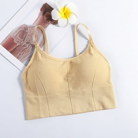 

CAICJ98 Bras for Women High Neck Supportive Sports Bra High Impact - No Bounce Soft Moisture Wicking for Running Racerback Plus Size Beige One Size