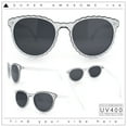 thumbnail image 4 of SA106 Womens Ruffled Edge Horn Rim Hipster Fashion Sunglasses Frost White - Black, 4 of 9