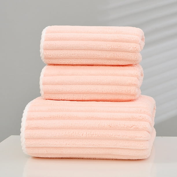 Juegos de toallas de microfibra aptos para viajes, fundas de almohada decorativas, tejido absorbente de agua engrosado de tres piezas, bordes exquisitos altamente absorbentes para aventuras al aire