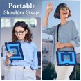 thumbnail image 5 of Case For iPad mini 6 2021 / mini 2024,Anti Drop Silicone+PC Layer Protective Case Hidden Large Bracket ,Shoulder Strap, Heavy Duty Shockproof Three Proof Tablet Protective Case,Blue, 5 of 7