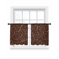 thumbnail image 2 of Brown Plants Semi Sheer Curtains 45 Inch Length 2 Panels Set, Farmhouse Rustic Farm Leaves Branches Sheer Kitchen Curtain Privacy Voile Window Curtain for Living Room Bedroom Rod Pocket Drapes, 2 of 7