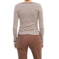 thumbnail image 4 of Liacowi Women Long Sleeve T-shirt Striped Print V-neck Pullover Casual Tops Slim Fit, 4 of 5