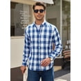 thumbnail image 4 of sogami Men's Casual Button Down Plaid Shirts Cotton Long Sleeve Work Shirts, 4 of 8