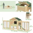 thumbnail image 3 of PawHut Chicken Coop, Wooden Large Rabbit Hutch with Nesting Box, Run, Ramp, 3 of 10