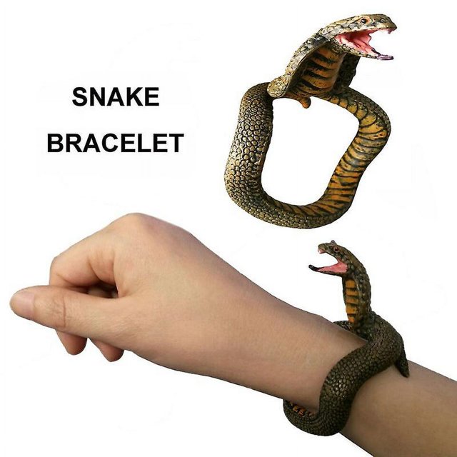 Pulsera de serpiente pitón, modelo de animal de simulación, figura de plástico, regalo divertido de broma para niños, educativo, cobra
