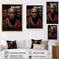 thumbnail image 4 of Designart "Warriors of the Masai African Portrait" People Framed Wall Art - Global Brown African Tribal Entryway Framed Wall Art Print, 4 of 6