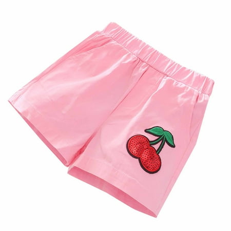 

DTBPRQ Girls Athletic Shorts with Drawstring Girls Strawberry Shorts Dry Running Shorts for Girls