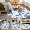 thumbnail image 6 of Water Blue Coral Round Area&nbsp;Rug 3ft Summer Shell Starfish Marine Life Non-Slip&nbsp;Washable Circle Rugs Soft Felt Indoor Floor Mat for Bedroom Kitchen Living Room Bathroom, 6 of 9