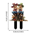 thumbnail image 2 of Garden Acrylic Card Slot Sign Outdoor Yard Art Decorative Display With Two Girls Design For Patio Cards Yard Signs Letters with Rabbit Cardigan Women Retractable Banners And Signs Customize Garden, 2 of 3