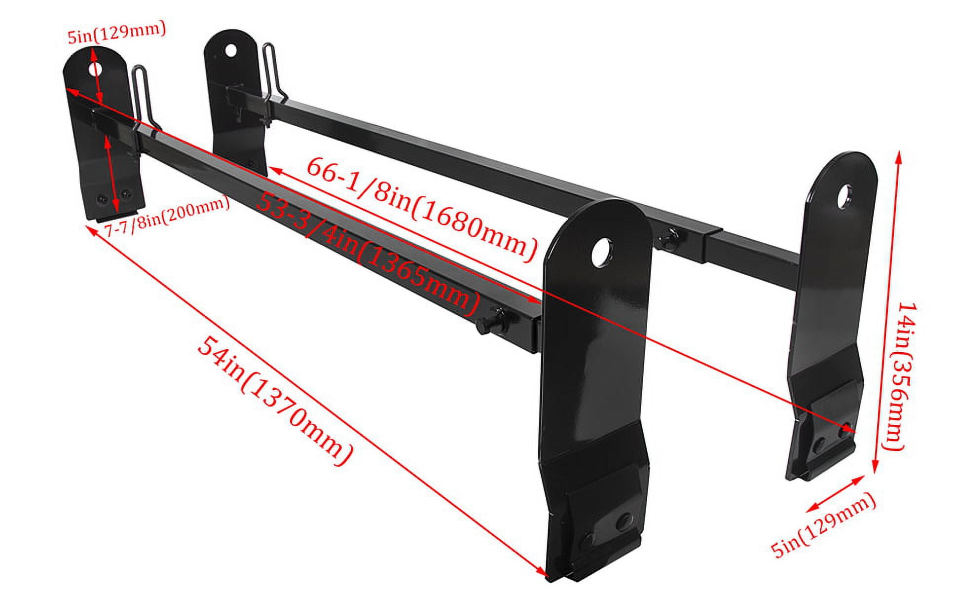 KOJEM Adjustable Roof Ladder Racks 53"-66" Van Ladder Rack for 2003-2017 Chevy Chevrolet Express 2500 for GMC Savana  for 1999-2014 Dodge Ford  E-250/E-350 Van Roof Rack Ladder Carrier