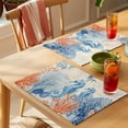 thumbnail image 4 of Blue Red Seahorse Coastal Placemats Set of 4 Summer Beach Coral Nautical Vintage Place Mats Indoor Wipeable Table Mats Washable Dining Table Placemats for Kitchen Holiday Party Home Decor 13x19 Inch, 4 of 9