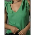 thumbnail image 5 of Rdhnmea Women's Bow Tie Tank Tops V Neck Shoulder Strap Sleeveless Shirts Slim Fit Summer Going Out Knit Camisoles Streetwear, 5 of 9