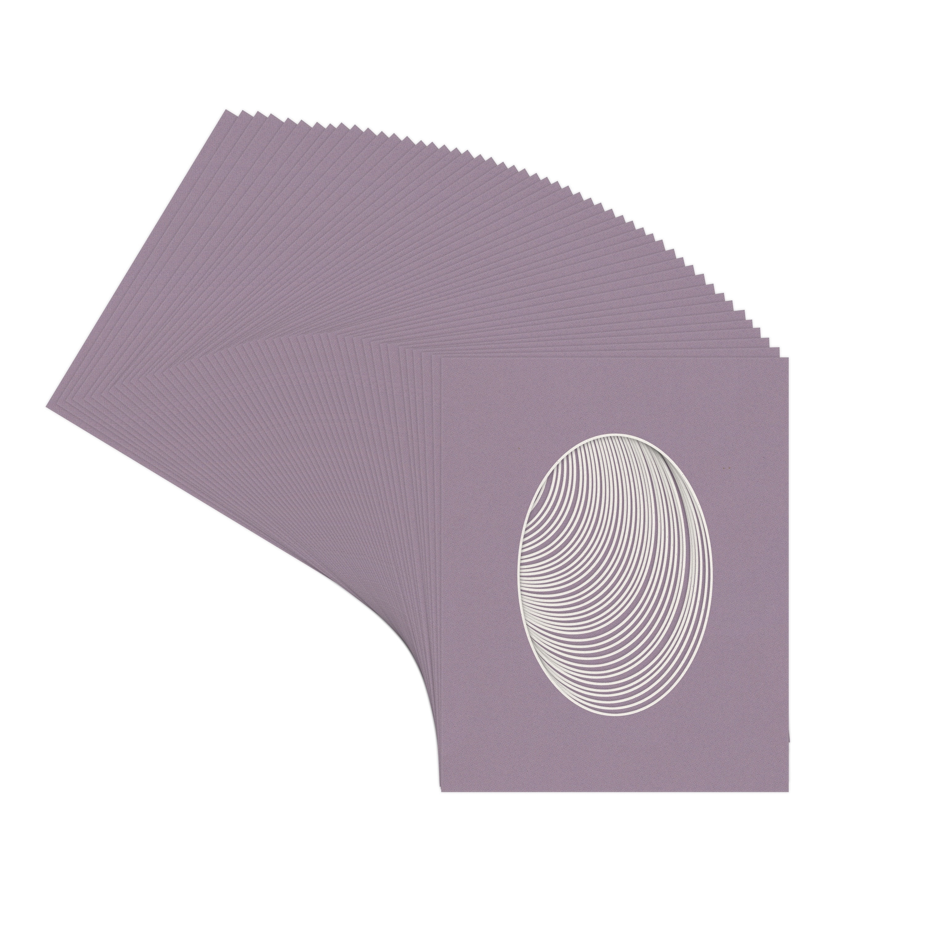 Grape Purple Picture Frame Mat for 18x24 Frames - Oval Opening for 13x19 Photos - 50 Mats