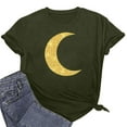 thumbnail image 6 of Penkiiy Happy Ramadan Tops Blouse for Women Women's Graphic Tees Moon Print Short Sleeve Round Neck T Shirts Tops XL Army Green, 6 of 6