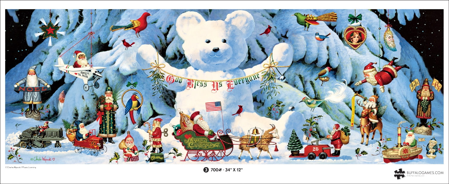 Buffalo Games Charles Wysocki Holiday Three Interlocking Jigsaw Puzzles
