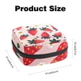 thumbnail image 2 of Sanitary Napkin Storage Bag for Girls Women, Portable First Period Pads Bag Tampons Holder Girls Travel Makeup Bag, Large Capacity Strawberries and Cute Flower on Pink Background, 2 of 6