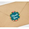 thumbnail image 4 of Darling Souvenir Thank You Teal Blue Stickers 1.6 Inches Round Floral Border Mini Envelope Seals-45 Pcs, 4 of 4