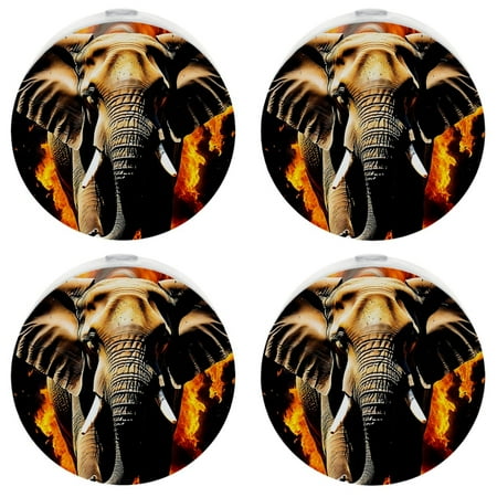

YZUOUZY Night Light Nightlight 4-PC African Elephant Fire Wildlife Animal