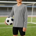 thumbnail image 5 of Jalioing Boys Long Sleeve Athletic Shirts Solid Color Breathable Quick Dry Sport T Shirt Big Boys Lightweight Activewear, 5 of 8
