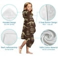 thumbnail image 7 of Brown Cartoon Dinosaurs Fossils Pattern Hooded Bath Towel，50"x30" for Ages 3 To 12 Kids, Quick Dry Lightweight Soft Microfiber Hood Beach Towel Cover Up for Kids, 7 of 7