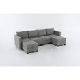 thumbnail image 6 of Miekor Furniture Convertible Modular Sectional Sofa Couch with Storage Seat U Shaped 4-Seat Sofa Couch with Reversible Chaise Modular Sectional Fabric Dark Grey 47912, 6 of 7