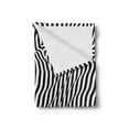 thumbnail image 2 of Abstract Surreal Soft Flannel Fleece Throw Blanket, Optical Illusion Monochrome Stripes Modern Perspective Artwork, Cozy Plush for Indoor and Outdoor Use, 60" x 80", Charcoal Grey White, by Ambesonne, 2 of 5