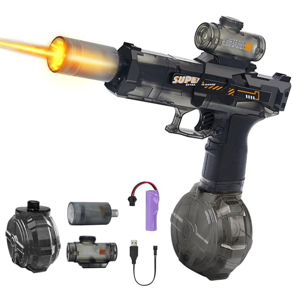 Pistola de agua eléctrica Nicojoy Fire Flash mejorada de 320 ml, color negro
