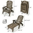 thumbnail image 5 of Patiojoy Outdoor Chaise Lounge Chair 5-Position Folding Recliner for Beach Poolside Backyard Brown, 5 of 10
