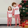 thumbnail image 4 of Onlypjs Family Matching Christmas Pajamas Set – Red & White Striped "Wish You Merry Christmas" Holiday Sleepwear for Women, Men, 4 of 9