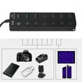 thumbnail image 6 of Kritne 7-port USB 3.0 Hub 5GB/S High Speed with Key Switch Power Adapter USB HUB for PC (Black), Multi-port USB hub, 6 of 10