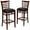 Black Vinyl Seat/Mahogany Wood Frame, variant on Flash Furniture 2 Pk. HERCULES Series Ladder Back Natural Wood Restaurant Barstool - Burgundy Vinyl Seat