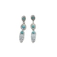 thumbnail image 2 of Women Earrings Silver Metal Native Feathers Turquoise Blue Beads, 2 of 11