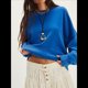 thumbnail image 5 of Sudaderas para Mujer, Suéteres de Cuello Redondo de Gran Tamaño, Blusas de Larga, Ropa de Otoño Invierno 2025 Azul Colorido XL, 5 of 9