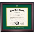 thumbnail image 1 of OCM Diploma Frame for George Mason University GMU, 21" x 24" Law Diplomas Frame, Embossed Hunter Green/Yellow Mat, 1 of 5