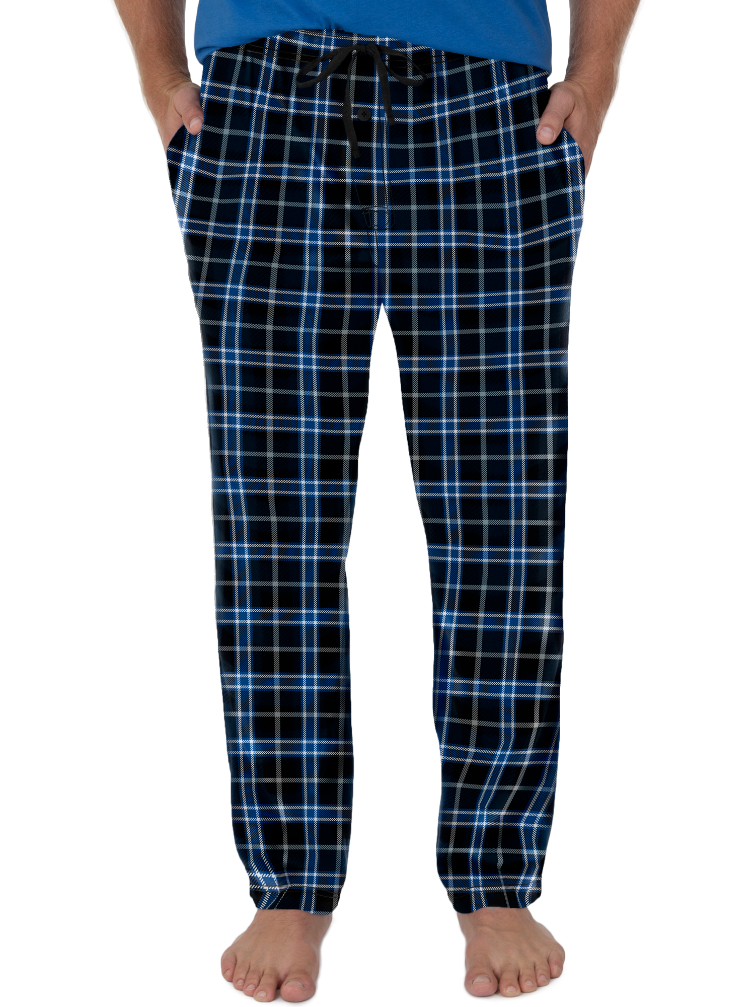 Fruit Of The Loom Men's Short Sleeve Crew Neck Top and Fleece Pajama Pant Set - image 4 of 5