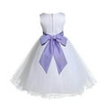 thumbnail image 2 of Ekidsbridal White Tulle Rattail Edge Flower Girl Dress Pretty Princess Formal Evening Elegant Mini Bridal Gown for Wedding 829S 2, 2 of 3