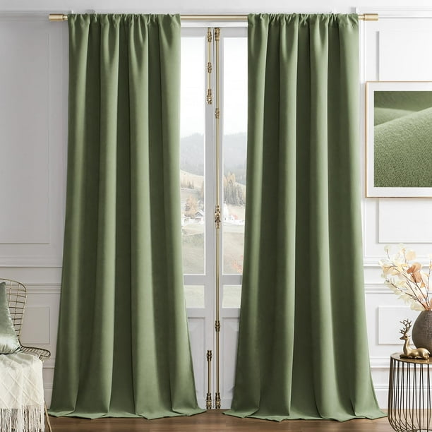 Cortinas Joydeco de Terciopelo Verde 132x183 cm Aislantes Térmicas