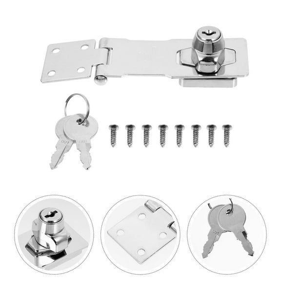 TEHAUX Silver Zinc Alloy Door Lock Latch Security Lock for Door with Keys Durable Easy Installation 1 Set