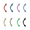 thumbnail image 1 of Eyebrow Ring Neon Anodized Titanium Spiked Cartilage Piercing Tragus 16G 8MM, 1 of 6
