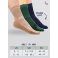 thumbnail image 7 of Hugh Ugoli Men's Cotton Diabetic Ankle Socks, Wide & Loose and Stretchy, Seamless Toe, Non Binding Top, Semi Cushion, 3 Pairs, Beige/Navy Blue/Army Green, Shoe Size: 8-11, 7 of 7